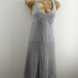 Athleta light gray crocheted lined dress size L